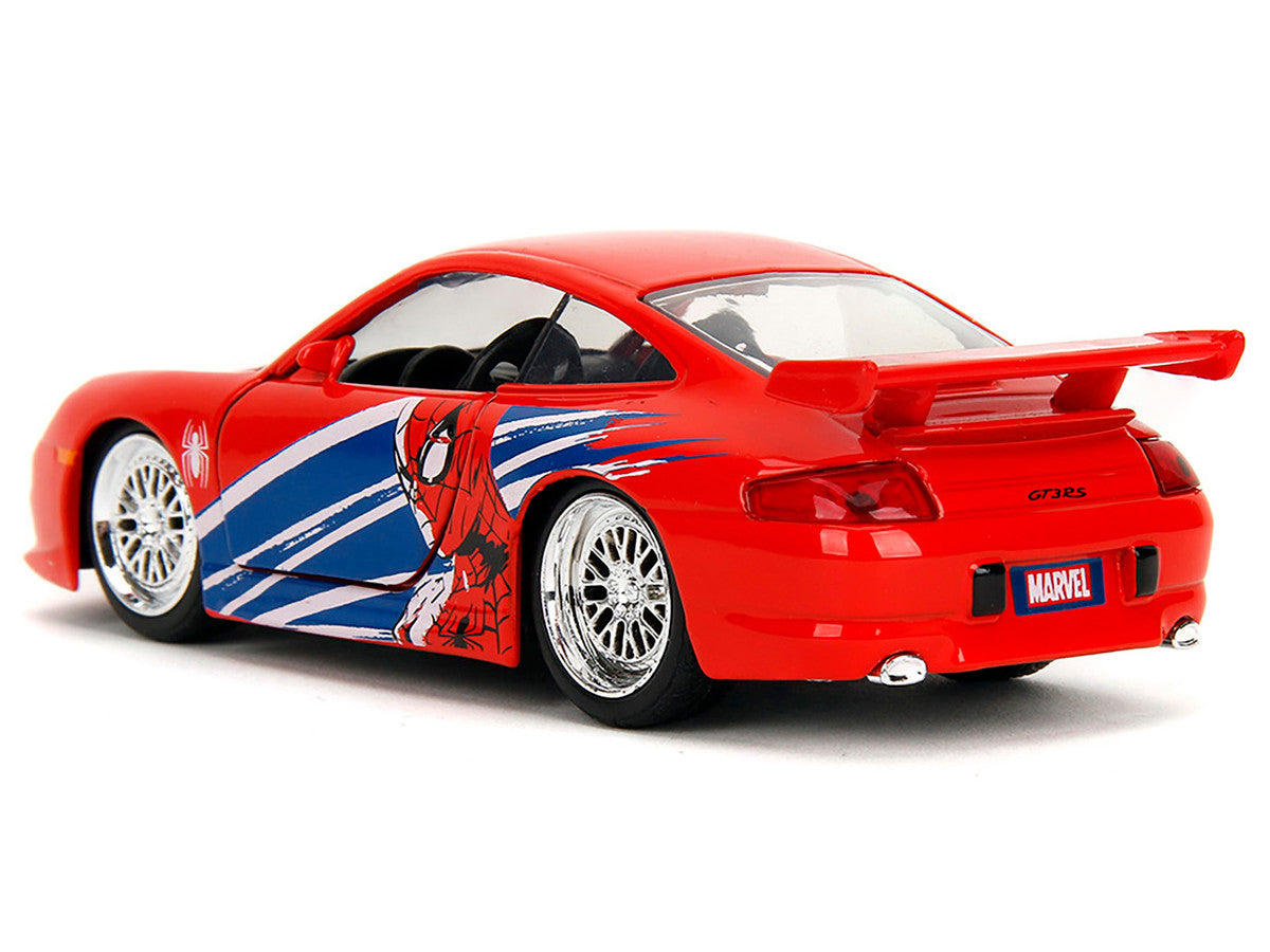 Porsche 911 GT3 RS (996) Red with Graphics "Marvel's Spider-Man" 1/32 Diecast Model Car by Jada-2