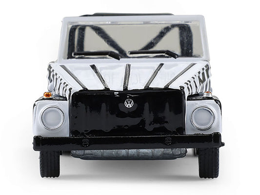 1974 Volkswagen Thing (Type 181) "Safari Adventure" Black and White Zebra Stripes "Club Vee-Dub" Series 21 1/64 Diecast Model Car by Greenlight-0