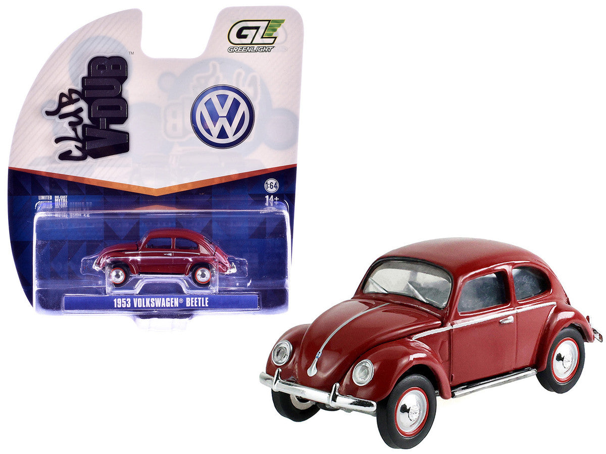 1953 Volkswagen Beetle Split Rear Window Dark Red "Club Vee-Dub" Series 22 1/64 Diecast Model Car by Greenlight-4