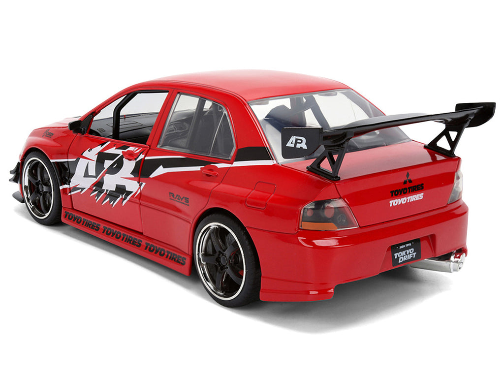 Sean's Mitsubishi Lancer Evolution IX RHD (Right Hand Drive) Red with Graphics "The Fast and the Furious: Tokyo Drift" (2006) Movie "Fast & Furious 25 Years" Series 1/24 Diecast Model Car by Jada-4