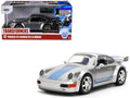 Porsche 911 Carrera RS 3.8 "Mirage" Silver Metallic with Blue Stripes "Transformers: Rise of the Beasts" (2023) Movie "Hollywood Rides" 1/32 Diecast Model Car by Jada-0