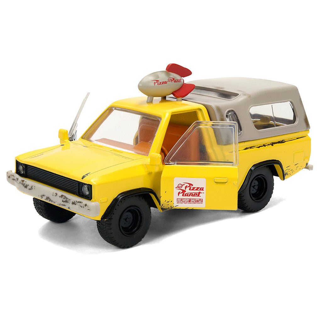 Pizza Planet Truck Yellow (Weathered) with Beige Camper "Toy Story" (1995) Movie "Hollywood Rides" Series 1/32 Diecast Model Car by Jada-1
