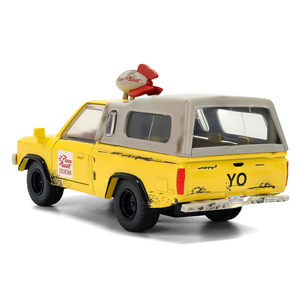 Pizza Planet Truck Yellow (Weathered) with Beige Camper "Toy Story" (1995) Movie "Hollywood Rides" Series 1/32 Diecast Model Car by Jada-4
