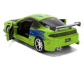 Brian's Mitsubishi Eclipse Green with Graphics (Damaged Version) "25 Years of Fast & Furious" "The Fast and the Furious" (2001) Movie 1/32 Diecast Model Car by Jada-0