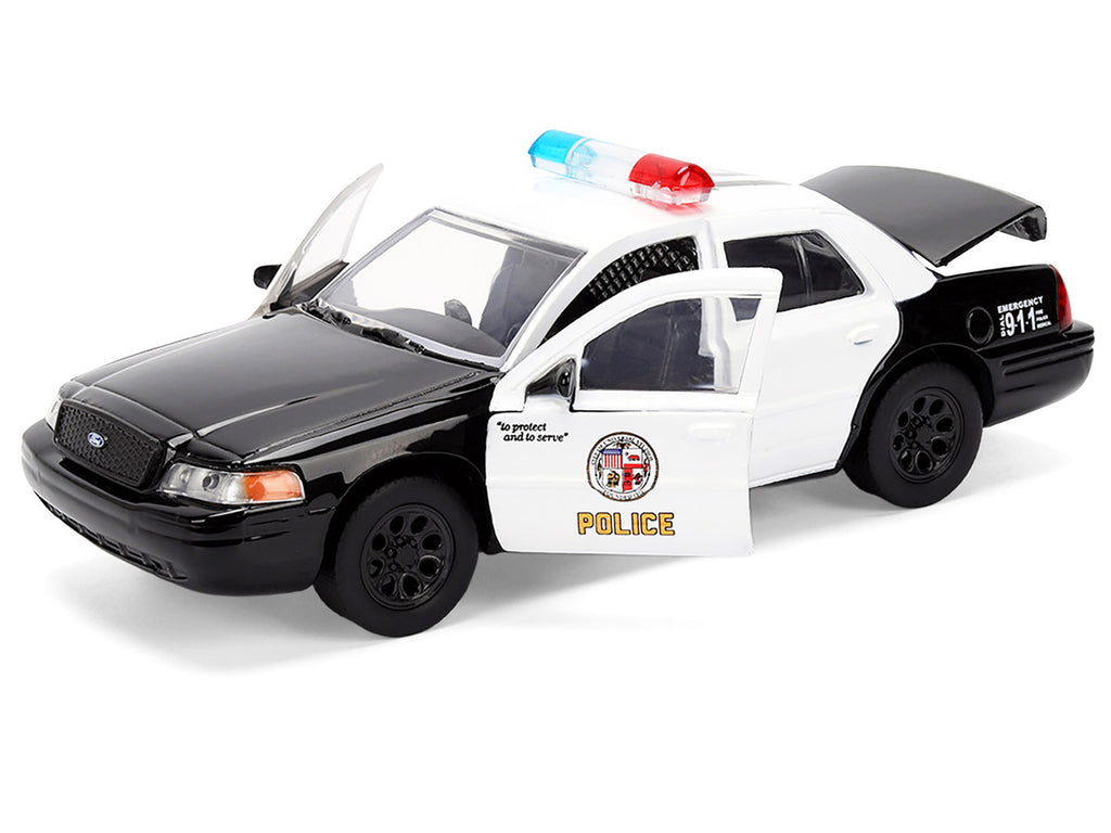 Ford Crown Victoria "LAPD (Los Angeles Police Department) Black and White "The Fast and the Furious" (2001) Movie "Fast & Furious" Series 1/32 Diecast Model Car by Jada-1
