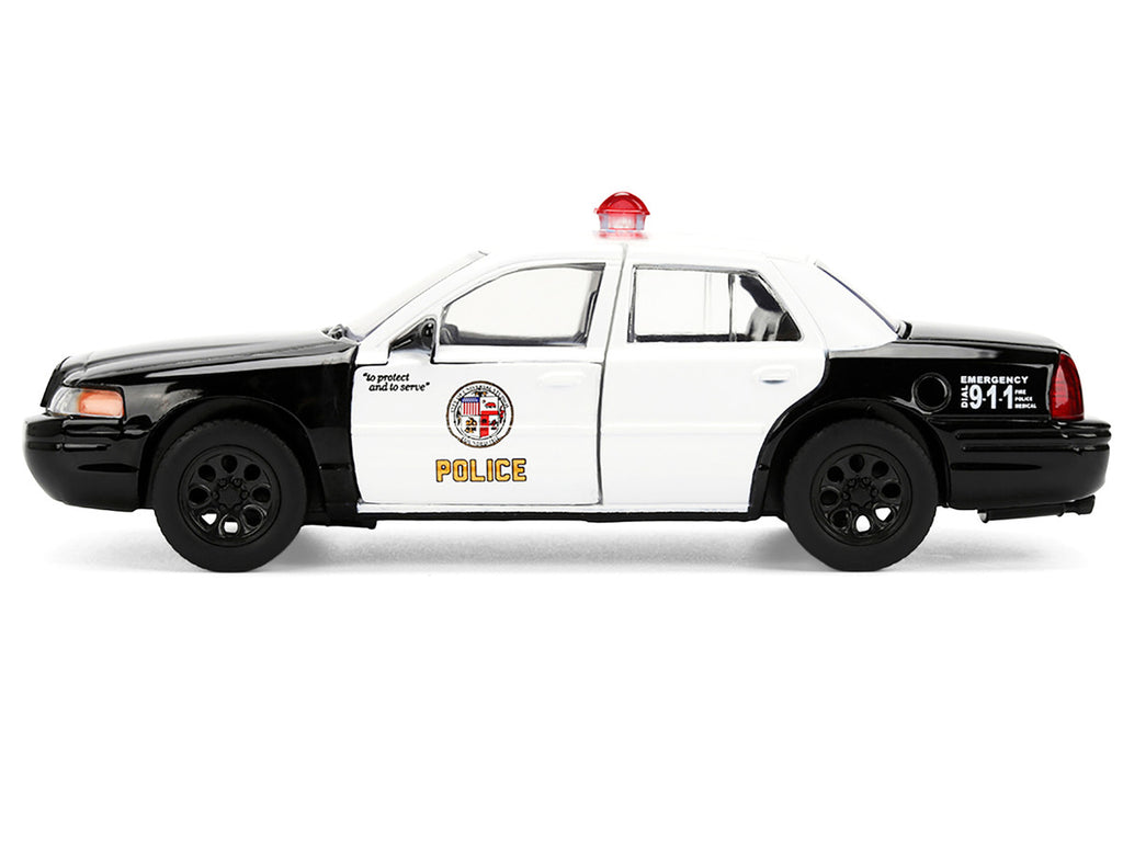Ford Crown Victoria "LAPD (Los Angeles Police Department) Black and White "The Fast and the Furious" (2001) Movie "Fast & Furious" Series 1/32 Diecast Model Car by Jada-2
