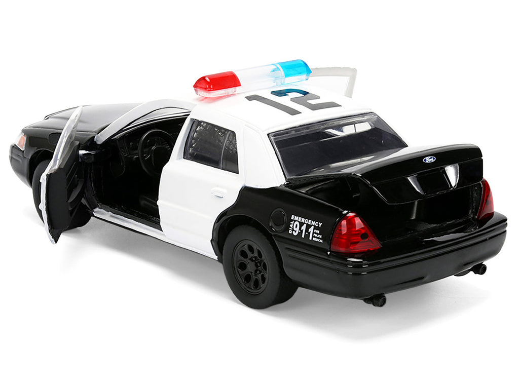 Ford Crown Victoria "LAPD (Los Angeles Police Department) Black and White "The Fast and the Furious" (2001) Movie "Fast & Furious" Series 1/32 Diecast Model Car by Jada-3