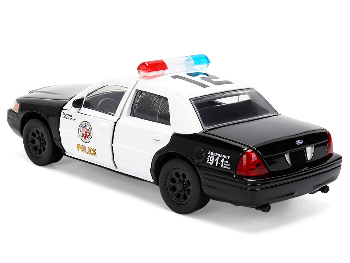 Ford Crown Victoria "LAPD (Los Angeles Police Department) Black and White "The Fast and the Furious" (2001) Movie "Fast & Furious" Series 1/32 Diecast Model Car by Jada-4