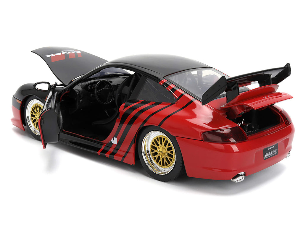 Porsche 911 GT3 RS (996) #33 "ADVAN" Black and Red "Hyper-Spec" Series 1/24 Diecast Model Car by Jada-3