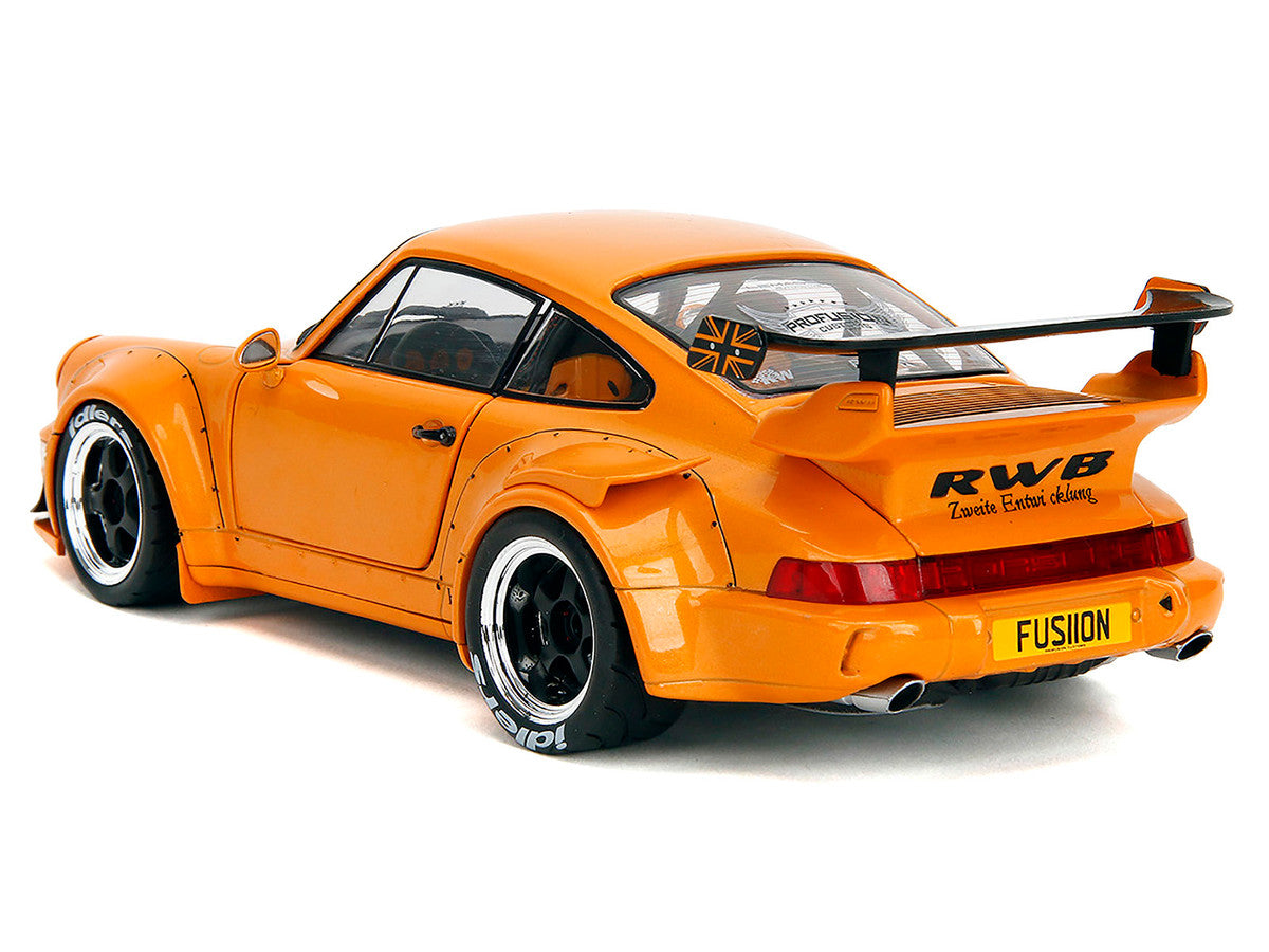 RWB Bodykit "Hibiki" Orange Metallic "Pink Slips" Series 1/18 Diecast Model Car by Jada-0