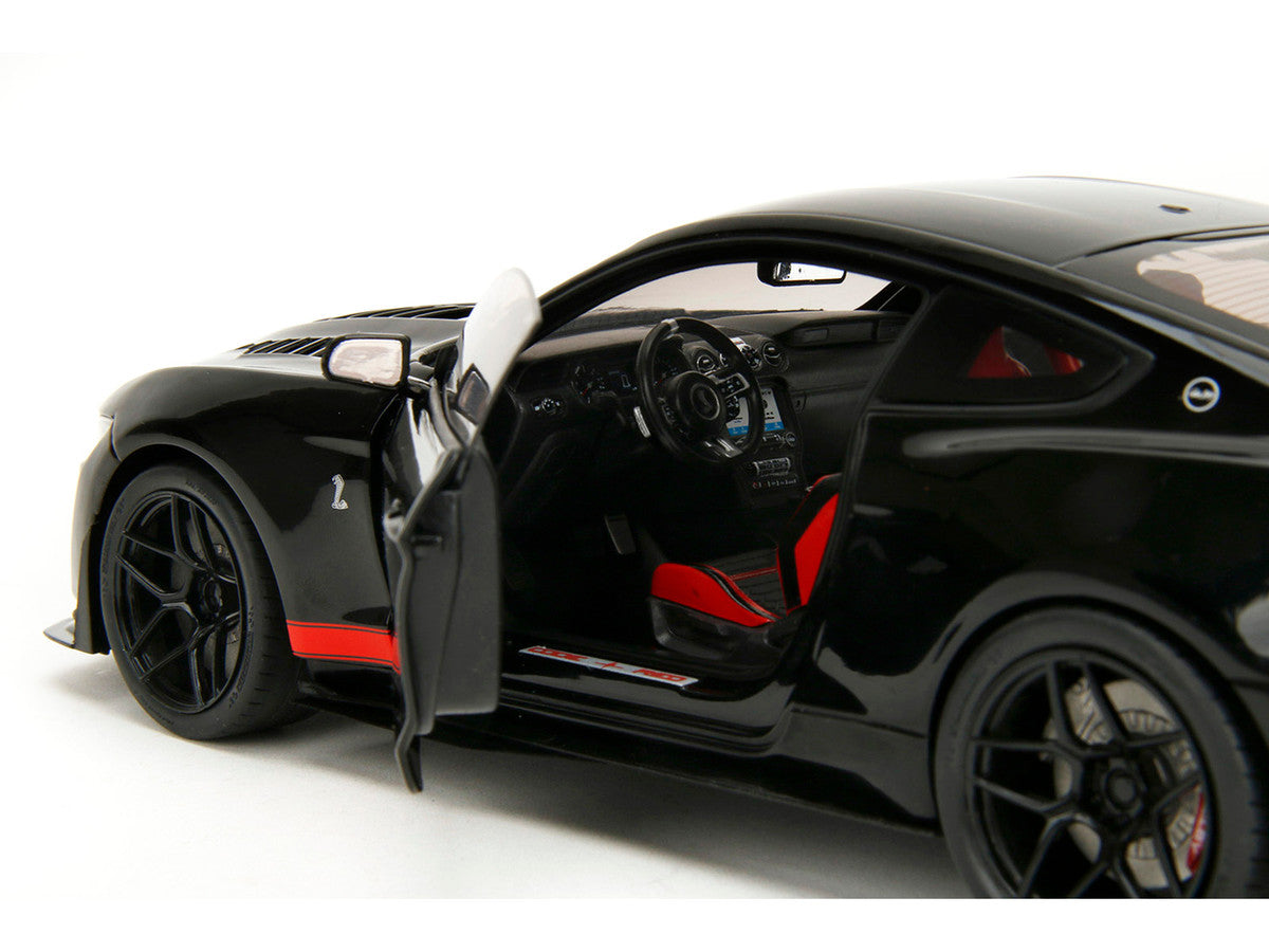Shelby GT500 "Code Red" Black with Red Stripes "Pink Slips" Series 1/18 Diecast Model Car by Jada-3