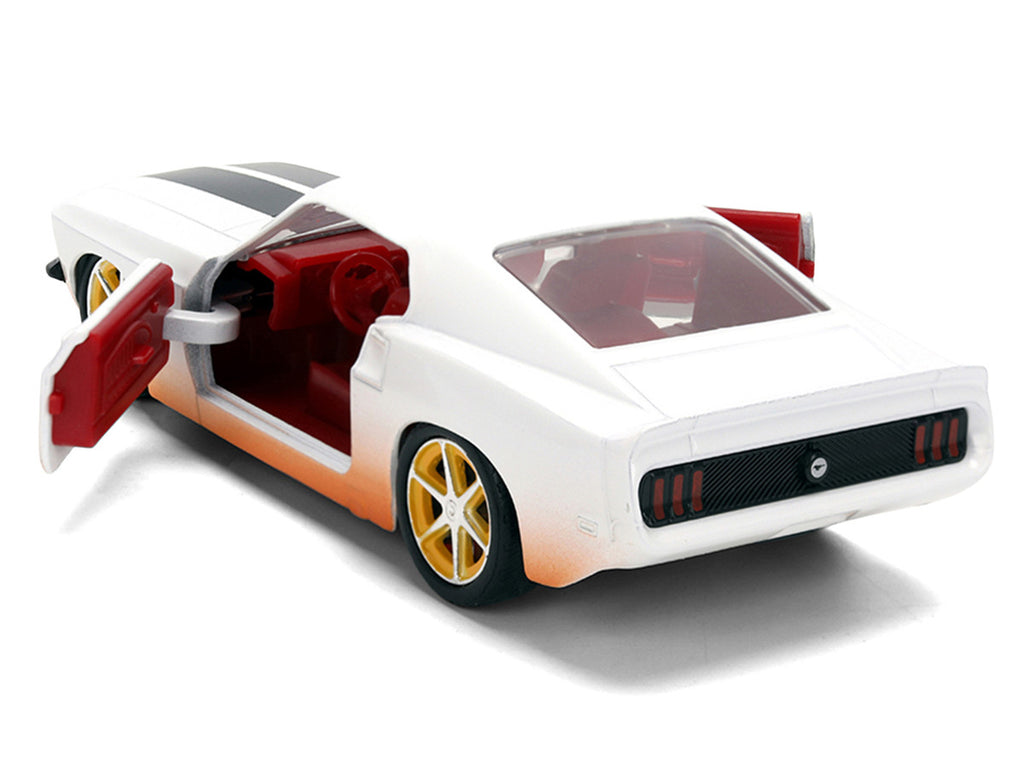 Roman's Ford Mustang White with Black Stripes and Red Interior (Dirty Version) "Fast & Furious" Movie "Fast & Furious 25th Anniversary" Series 1/32 Diecast Model Car by Jada-3