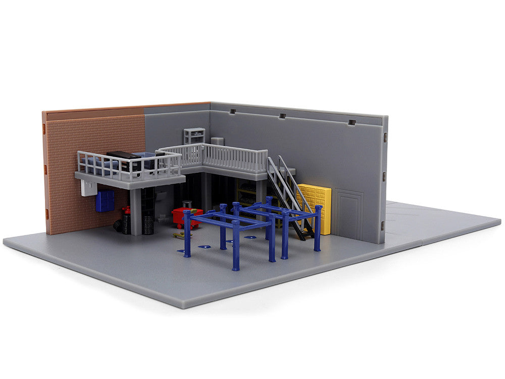 "Fast & Furious" Han's Garage Diorama with 2 Cars and Accessories "Nano Scene" Series 1/32 Model by Jada-1
