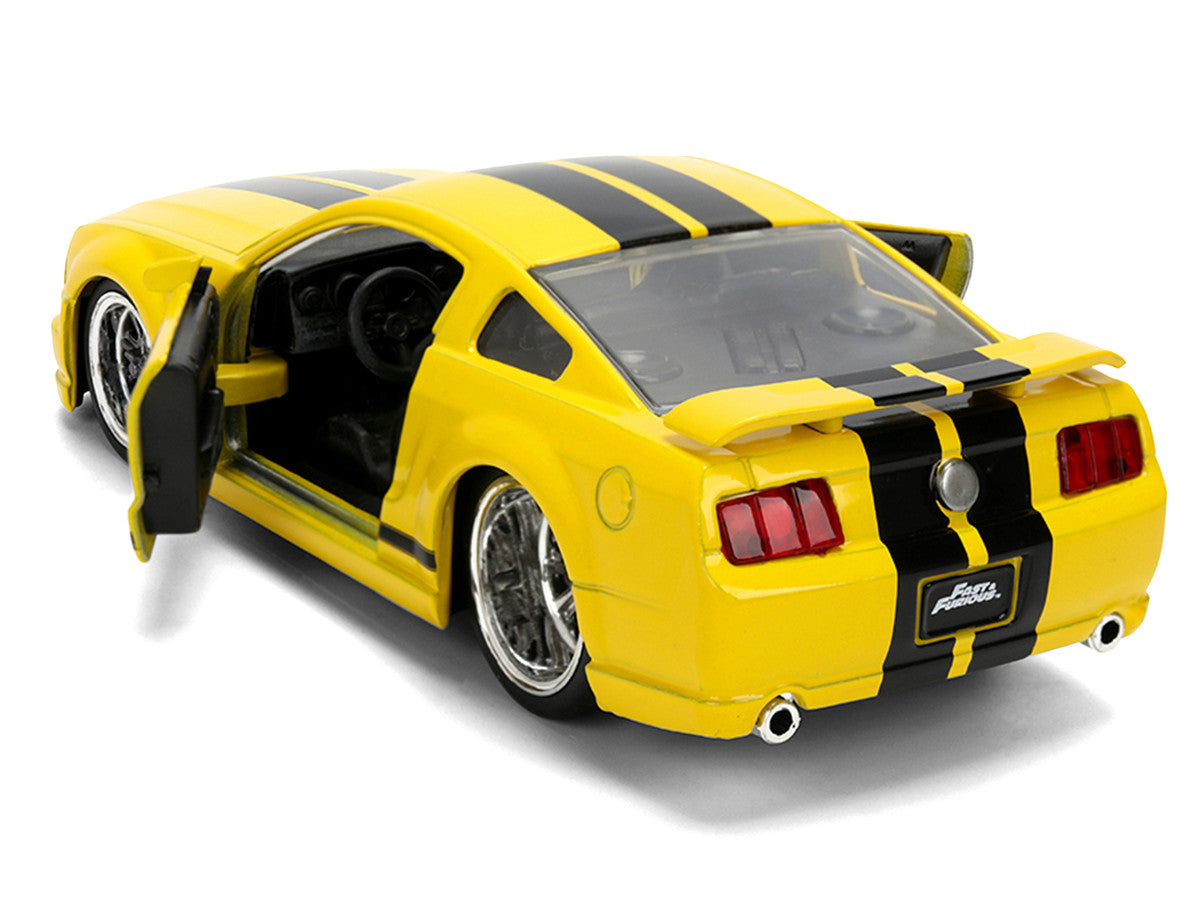 2006 Ford Mustang GT Yellow with Black Stripes "Fast & Furious 25 Years" Series 1/32 Diecast Model Car by Jada-2