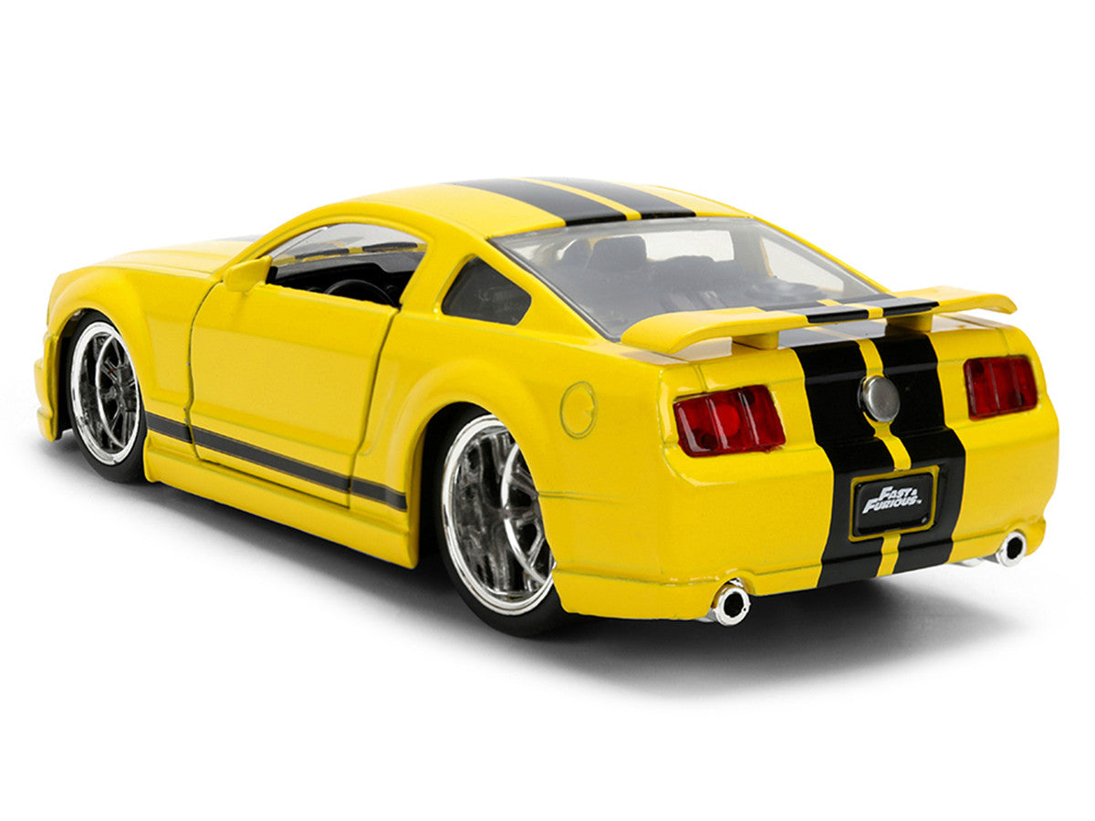 2006 Ford Mustang GT Yellow with Black Stripes "Fast & Furious 25 Years" Series 1/32 Diecast Model Car by Jada-1