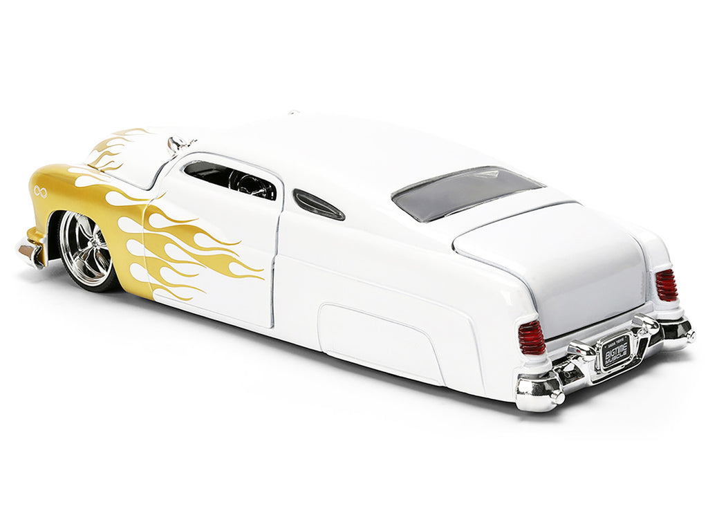 1951 Mercury Coupe White with Gold Flames "Bigtime Muscle" Series 1/24 Diecast Model Car by Jada-2