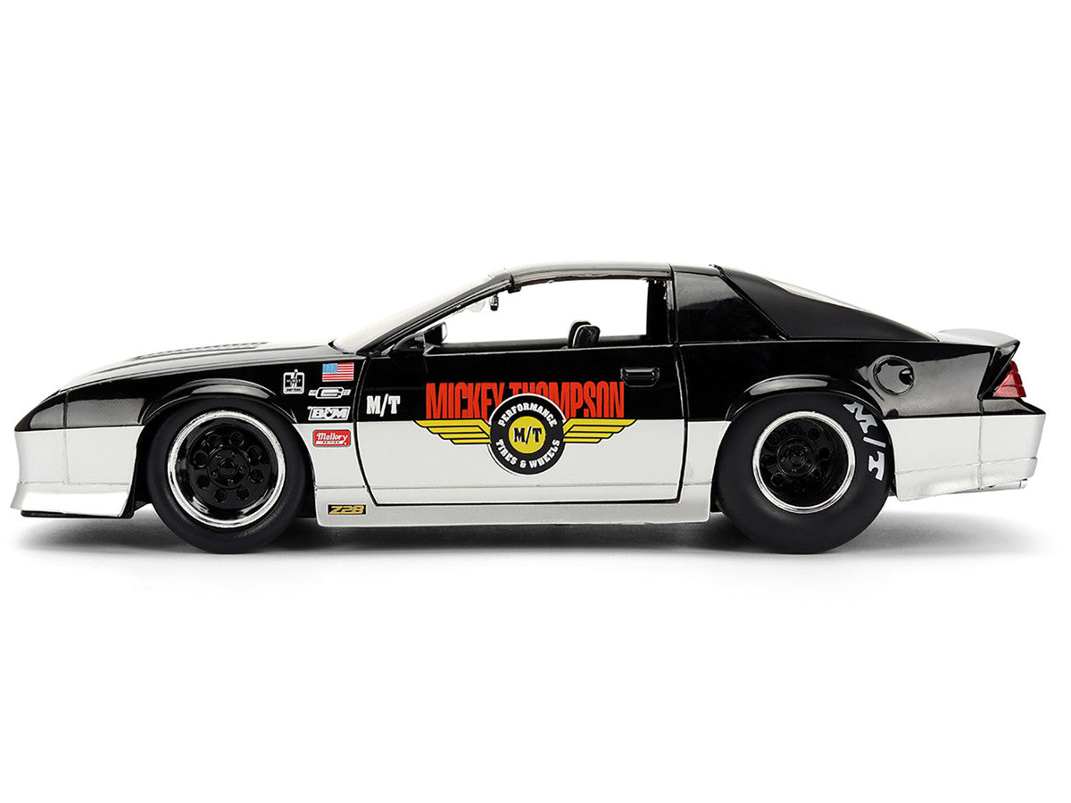 1985 Chevrolet Camaro Z28 "Mickey Thompson" Black and Silver Metallic "Bigtime Muscle" Series 1/24 Diecast Model Car by Jada-2