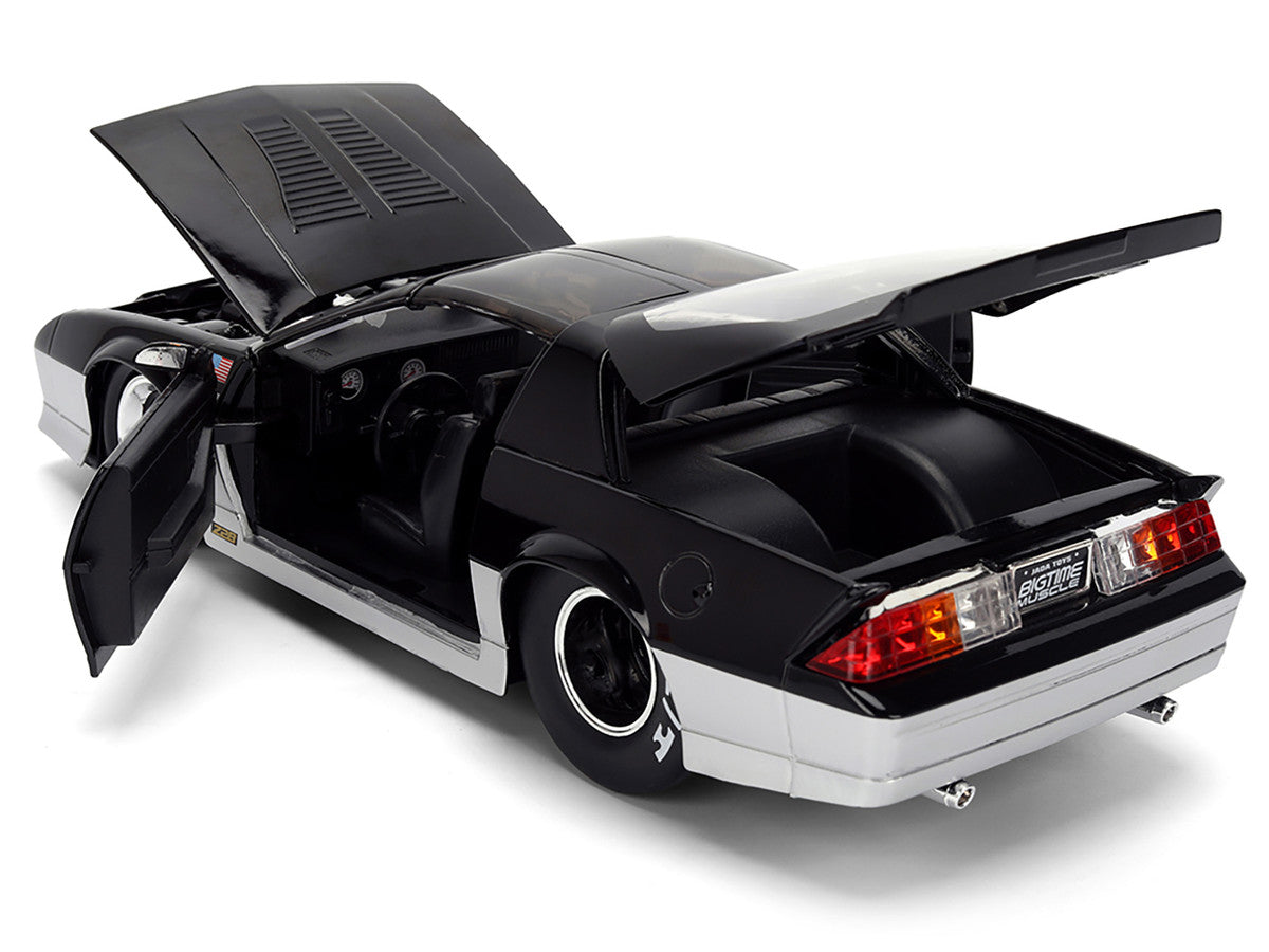 1985 Chevrolet Camaro Z28 "Mickey Thompson" Black and Silver Metallic "Bigtime Muscle" Series 1/24 Diecast Model Car by Jada-3