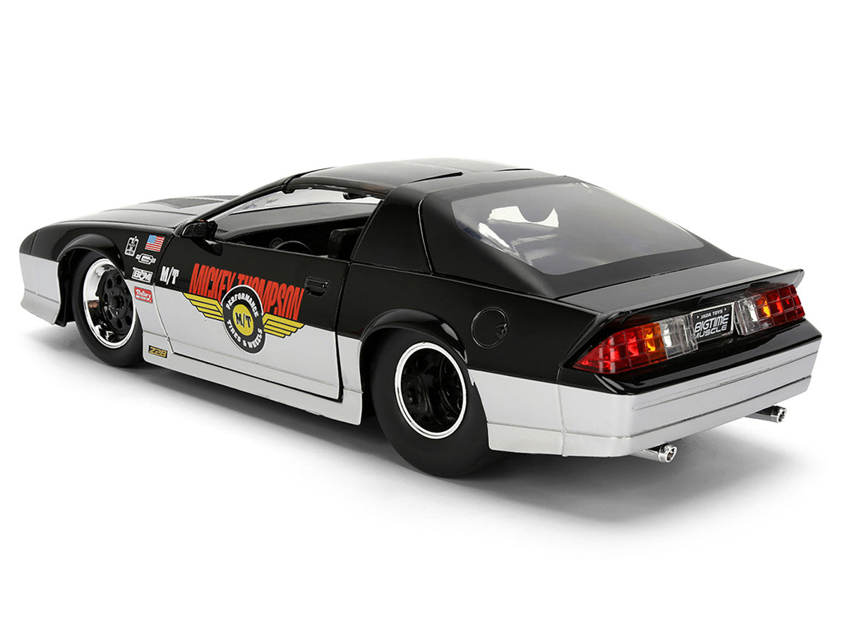 1985 Chevrolet Camaro Z28 "Mickey Thompson" Black and Silver Metallic "Bigtime Muscle" Series 1/24 Diecast Model Car by Jada-4