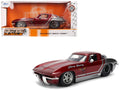 1963 Chevrolet Corvette Stingray "Chevy Racing" Red Metallic and Gray "Bigtime Muscle" Series 1/24 Diecast Model Car by Jada-0