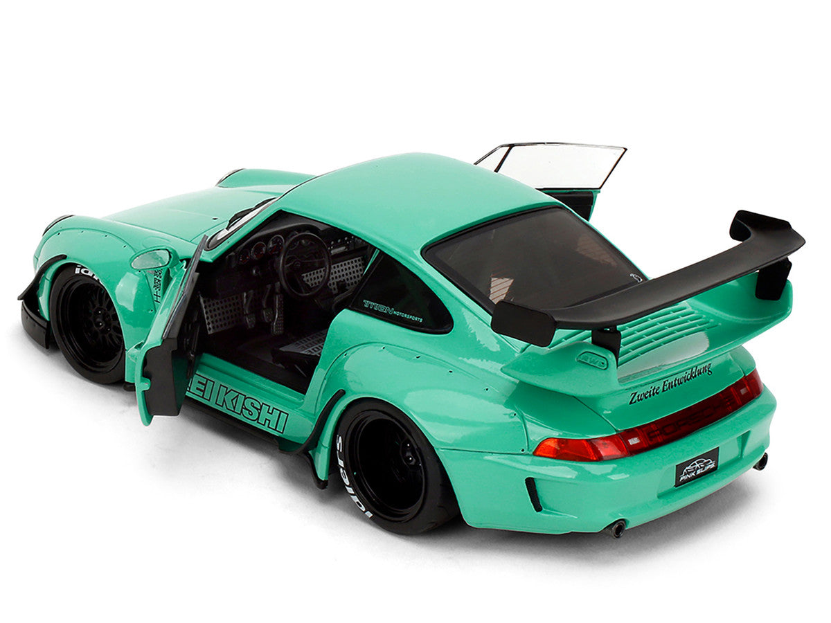 RWB Body Kit "Kei Kishi" Light Blue "Pink Slips" Series 1/18 Diecast Model Car by Jada-1