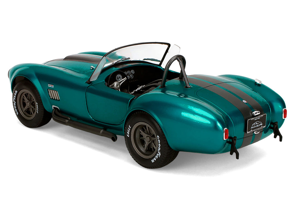 Shelby Cobra 427 MKII Teal Metallic with Gray Stripes "Pink Slips" Series 1/18 Diecast Model Car by Jada-1