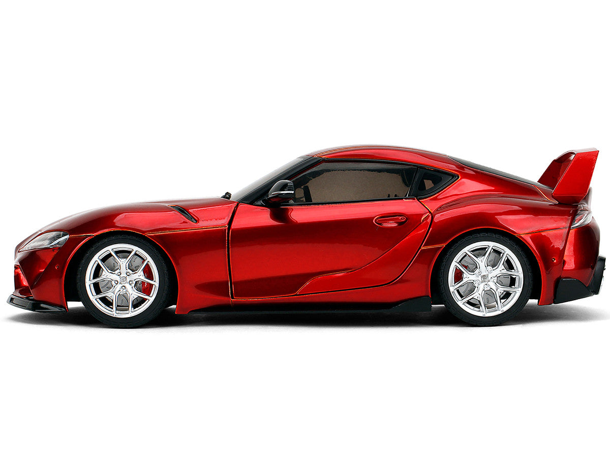 Toyota GR Supra Red Metallic "Pink Slips" Series 1/18 Diecast Model Car by Jada-2