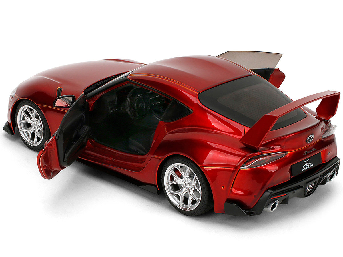 Toyota GR Supra Red Metallic "Pink Slips" Series 1/18 Diecast Model Car by Jada-3