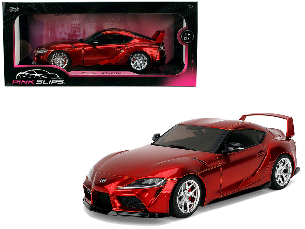 Toyota GR Supra Red Metallic "Pink Slips" Series 1/18 Diecast Model Car by Jada-0