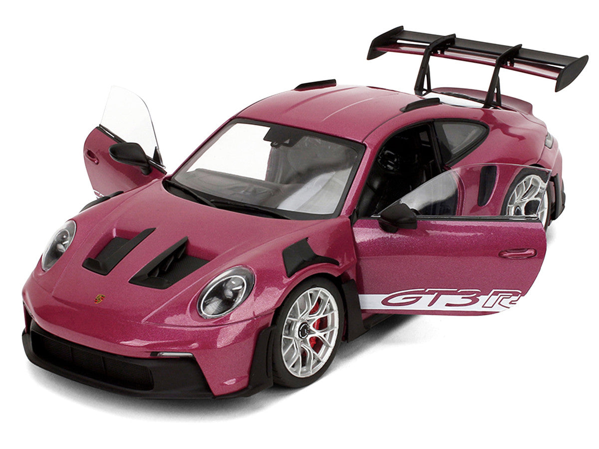 Porsche 911 GT3 RS Red Violet Metallic with White Stripes "Pink Slips" Series 1/18 Diecast Model Car by Jada-3