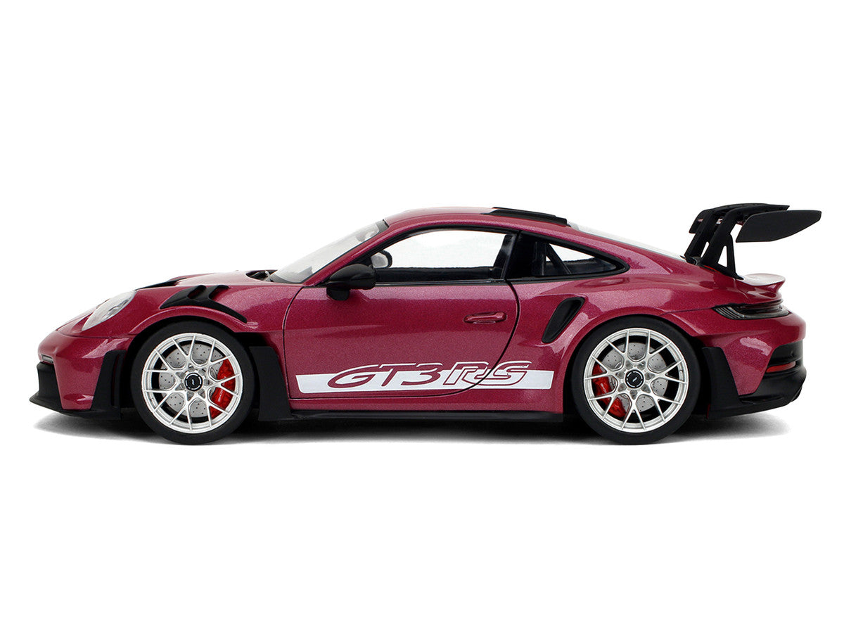 Porsche 911 GT3 RS Red Violet Metallic with White Stripes "Pink Slips" Series 1/18 Diecast Model Car by Jada-0