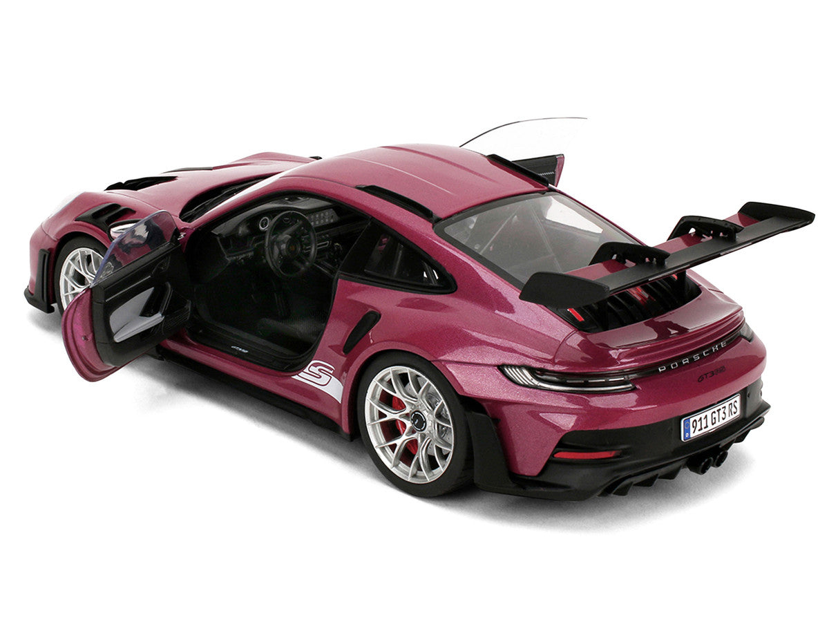 Porsche 911 GT3 RS Red Violet Metallic with White Stripes "Pink Slips" Series 1/18 Diecast Model Car by Jada-1