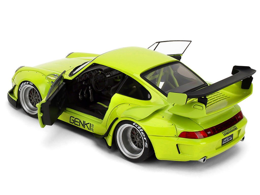 RWB Body Kit "Genki" Lime Green "Pink Slips" Series 1/18 Diecast Model Car by Jada-2