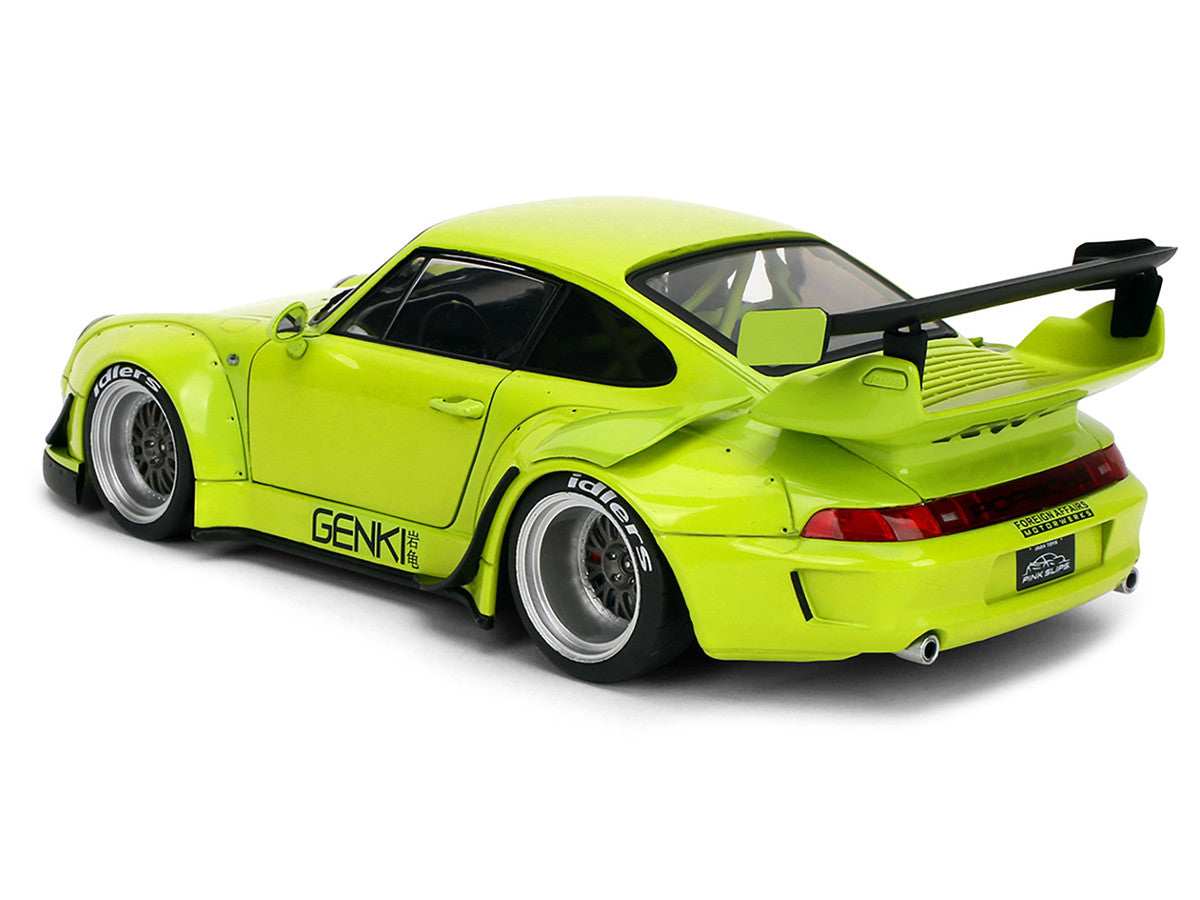 RWB Body Kit "Genki" Lime Green "Pink Slips" Series 1/18 Diecast Model Car by Jada-1