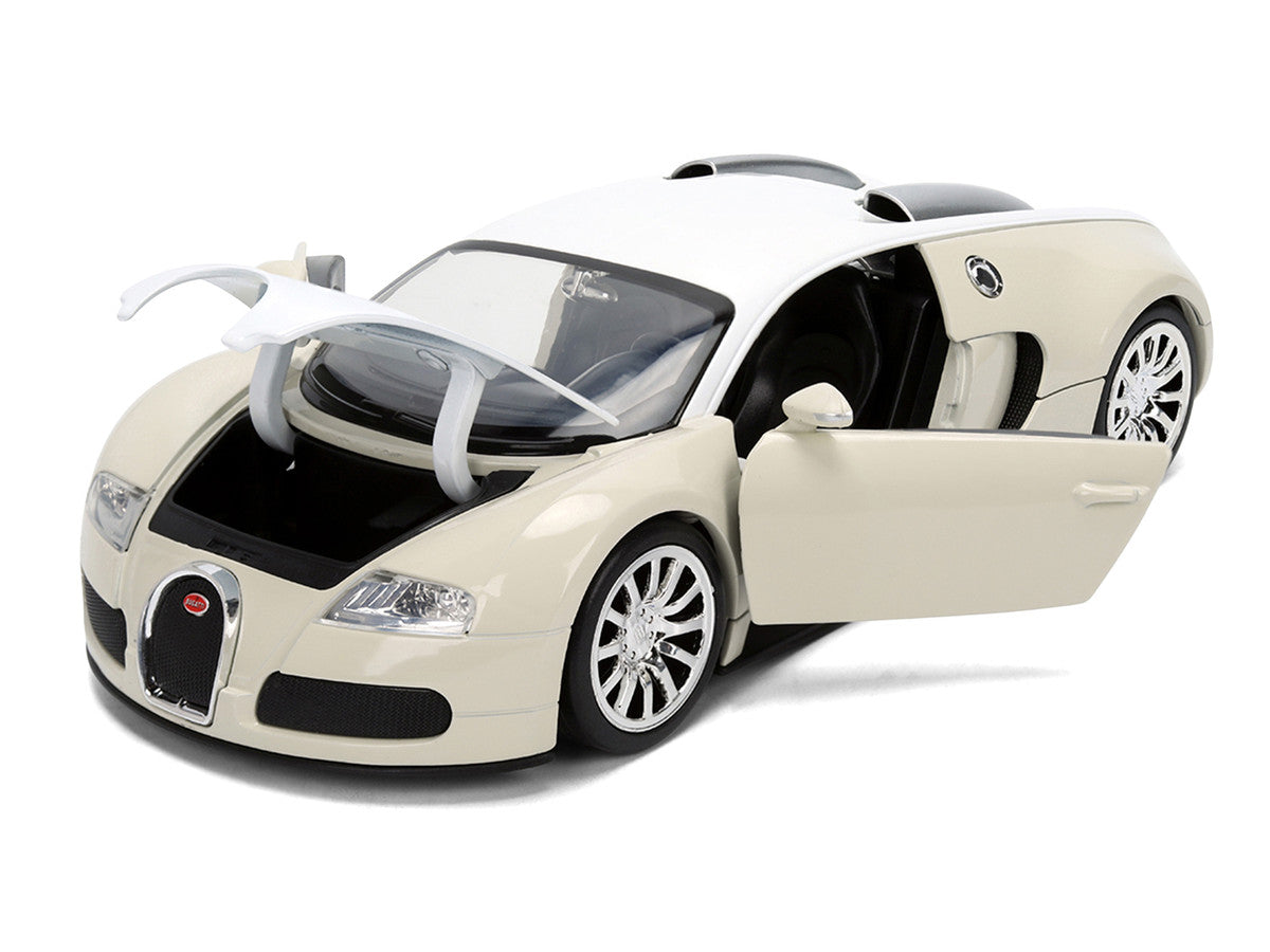 2011 Bugatti Veyron White and Tan "Furious 7" (2015) Movie "25 Years of Fast & Furious" Series 1/24 Diecast Model Car by Jada-1