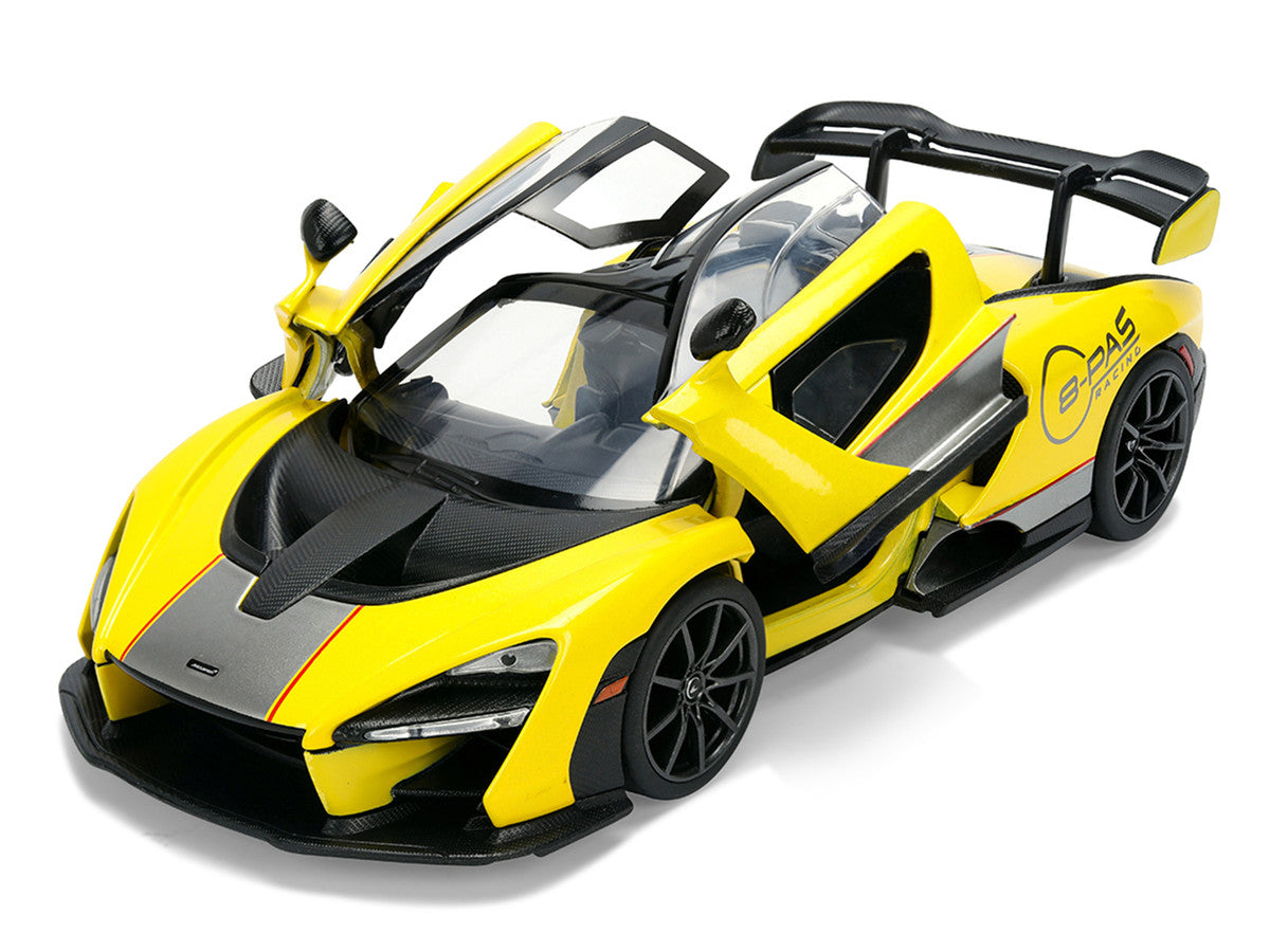 McLaren Senna "8-PAS Racing" Yellow Metallic with Black Top "Hyper-Spec" Series 1/24 Diecast Model Car by Jada-3