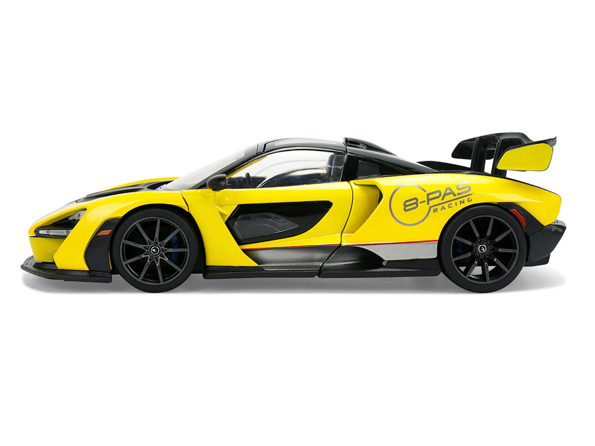 McLaren Senna "8-PAS Racing" Yellow Metallic with Black Top "Hyper-Spec" Series 1/24 Diecast Model Car by Jada-1