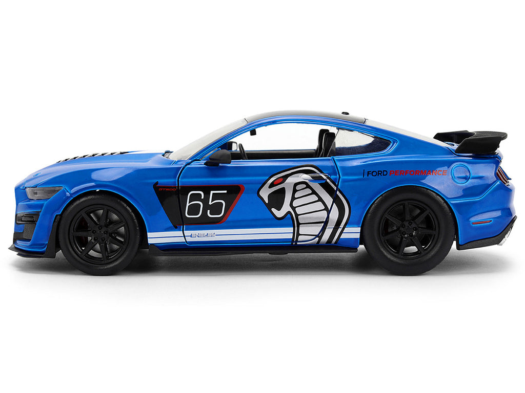 2020 Ford Mustang Shelby GT500 #65 "Ford Performance" Blue with Black Top and White Stripes "Bigtime Muscle" Series 1/24 Diecast Model Car by Jada-2
