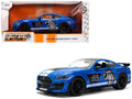 2020 Ford Mustang Shelby GT500 #65 "Ford Performance" Blue with Black Top and White Stripes "Bigtime Muscle" Series 1/24 Diecast Model Car by Jada-0