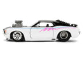 1970 Ford Mustang Boss 429 Black and White with Graphics "Bigtime Muscle" Series 1/24 Diecast Model Car by Jada-0