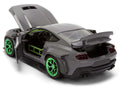 2024 Ford Mustang RTR Gray with Green Wheels "Bigtime Muscle" Series 1/24 Diecast Model Car by Jada-0