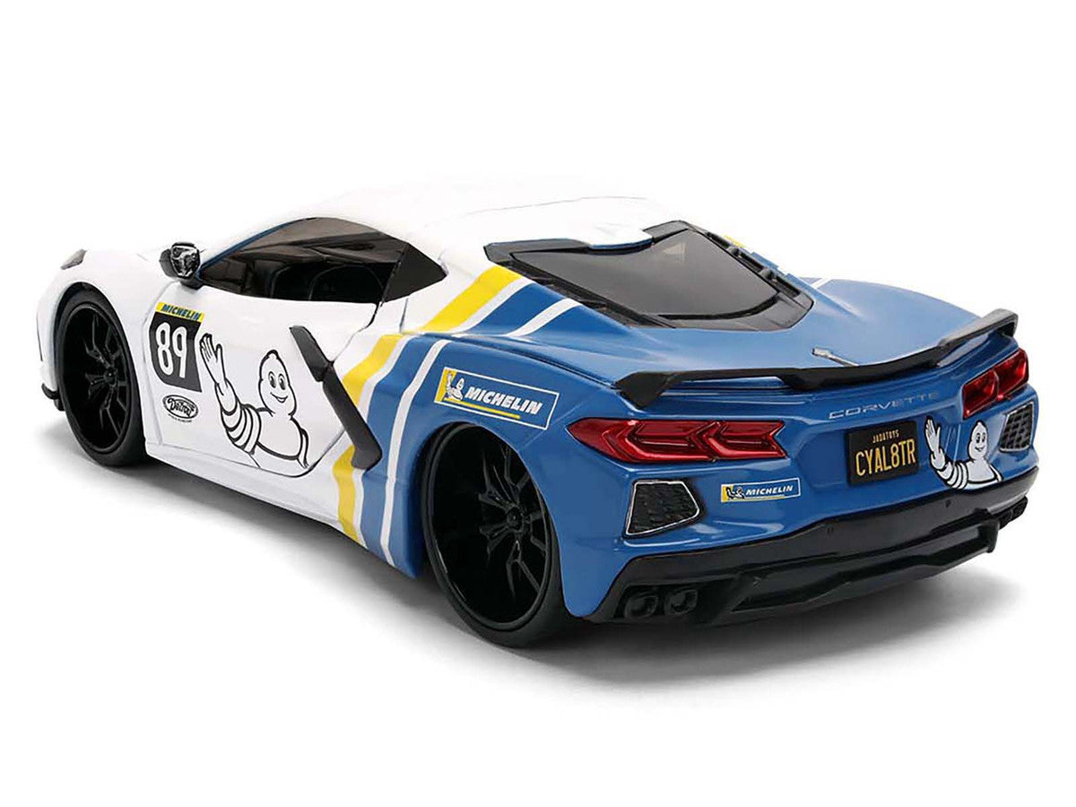 2020 Chevrolet Corvette Stingray C8 #89 "Michelin" White with Yellow and Blue Stripes "Bigtime Muscle" Series 1/24 Diecast Model Car by Jada-2