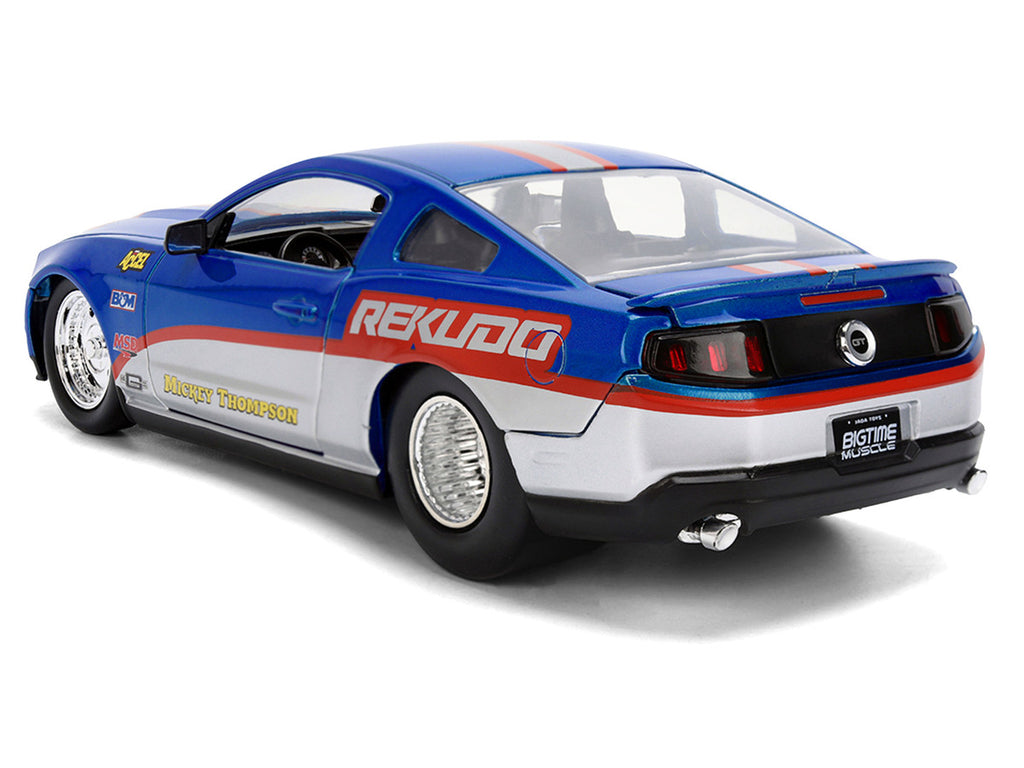 2010 Ford Mustang GT "Rekudo" Blue Metallic with Red and Silver Stripes "Bigtime Muscle" Series 1/24 Diecast Model Car by Jada-4