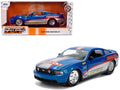 2010 Ford Mustang GT "Rekudo" Blue Metallic with Red and Silver Stripes "Bigtime Muscle" Series 1/24 Diecast Model Car by Jada-0