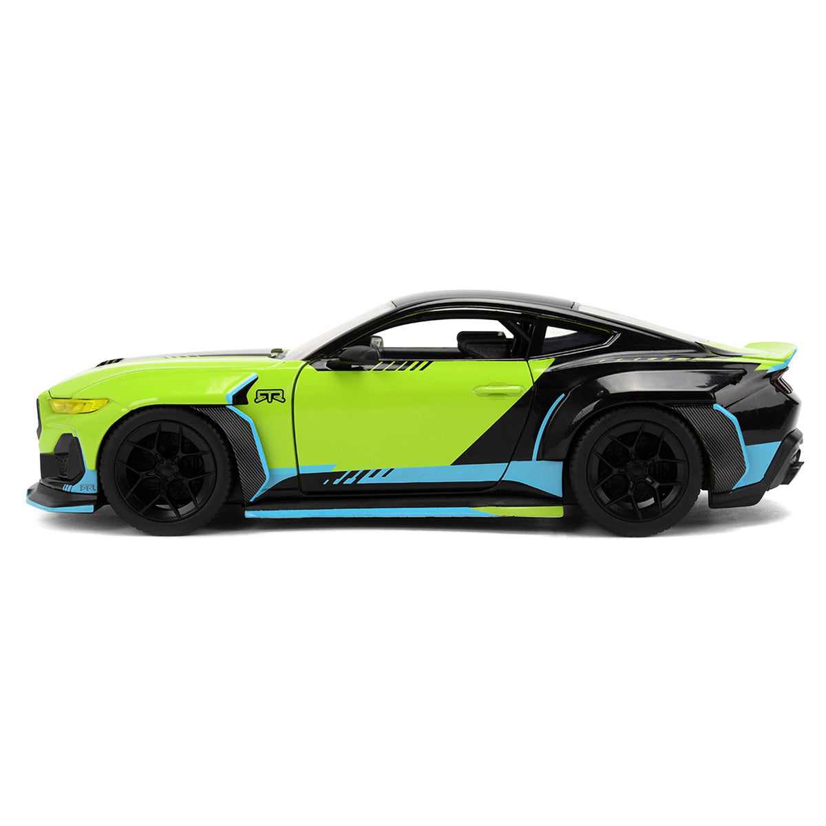 2026 Ford Mustang RTR Spec 5-D Lime Green with Black Top and Graphics "Hyper-Spec" Series 1/24 Diecast Model Car by Jada-2