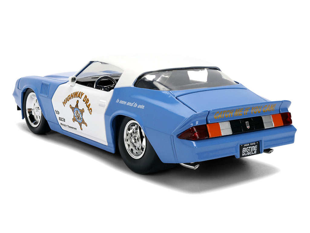 1979 Chevrolet Camaro Z28 Police "Highway Drag" Blue and White "Bigtime Muscle" Series 1/24 Diecast Model Car by Jada-4