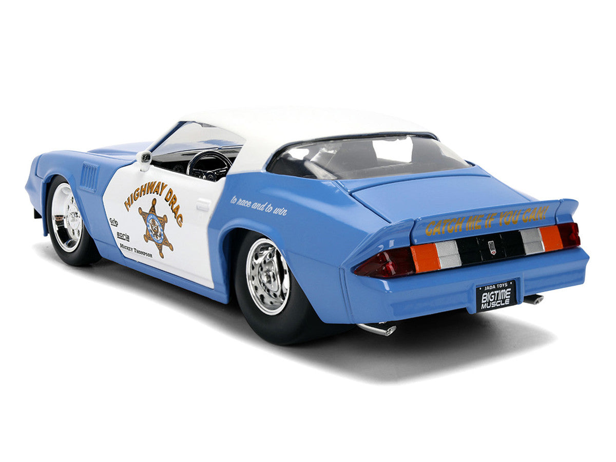 1979 Chevrolet Camaro Z28 Police "Highway Drag" Blue and White "Bigtime Muscle" Series 1/24 Diecast Model Car by Jada-4