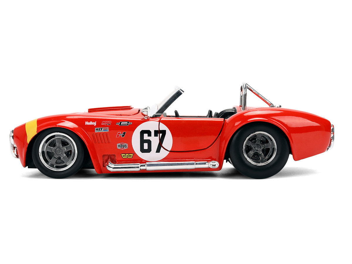 1965 Shelby Cobra 427 S/C #67 Red with Yellow Stripe "Bigtime Muscle" Series 1/24 Diecast Model Car by Jada-2