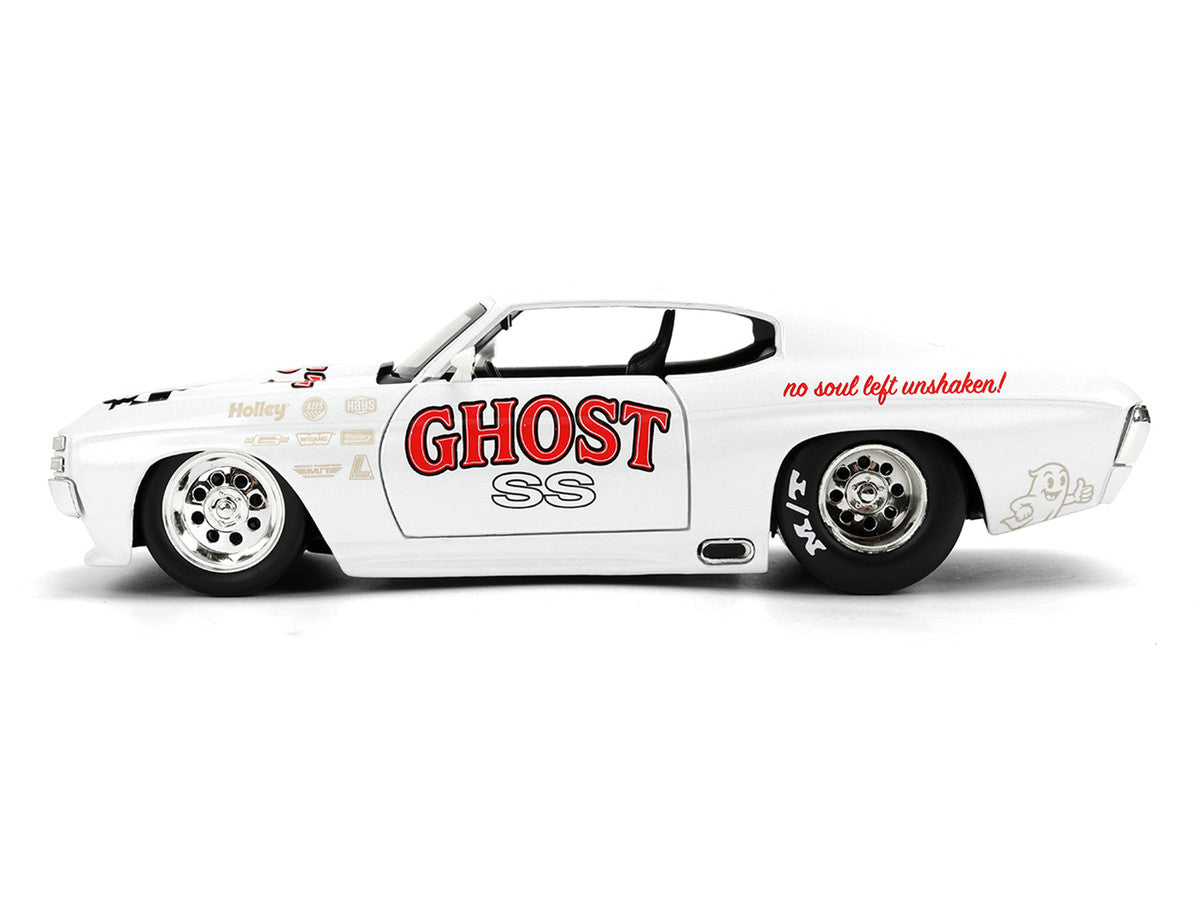 1971 Chevrolet Chevelle SS "Ghost SS" White with Graphics "Bigtime Muscle" Series 1/24 Diecast Model Car by Jada-0