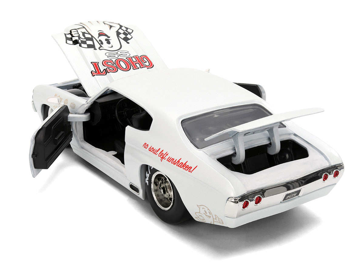1971 Chevrolet Chevelle SS "Ghost SS" White with Graphics "Bigtime Muscle" Series 1/24 Diecast Model Car by Jada-2